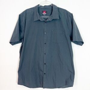 QUIKSILVER BLACK SHORT SLEEVE BUTTON FRONT SHIRT MENS SZ XXL